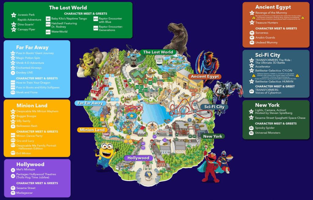 シンガポール セントーサ島　子供連れおすすめ　ユニバーサルスタジオシンガポールMAP